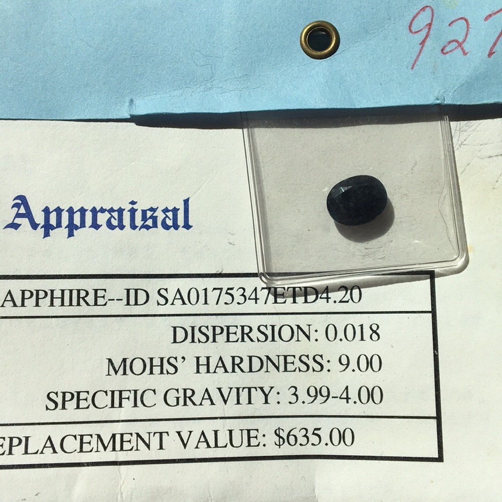 Loose Sapphire with Papers 4.20 Carats